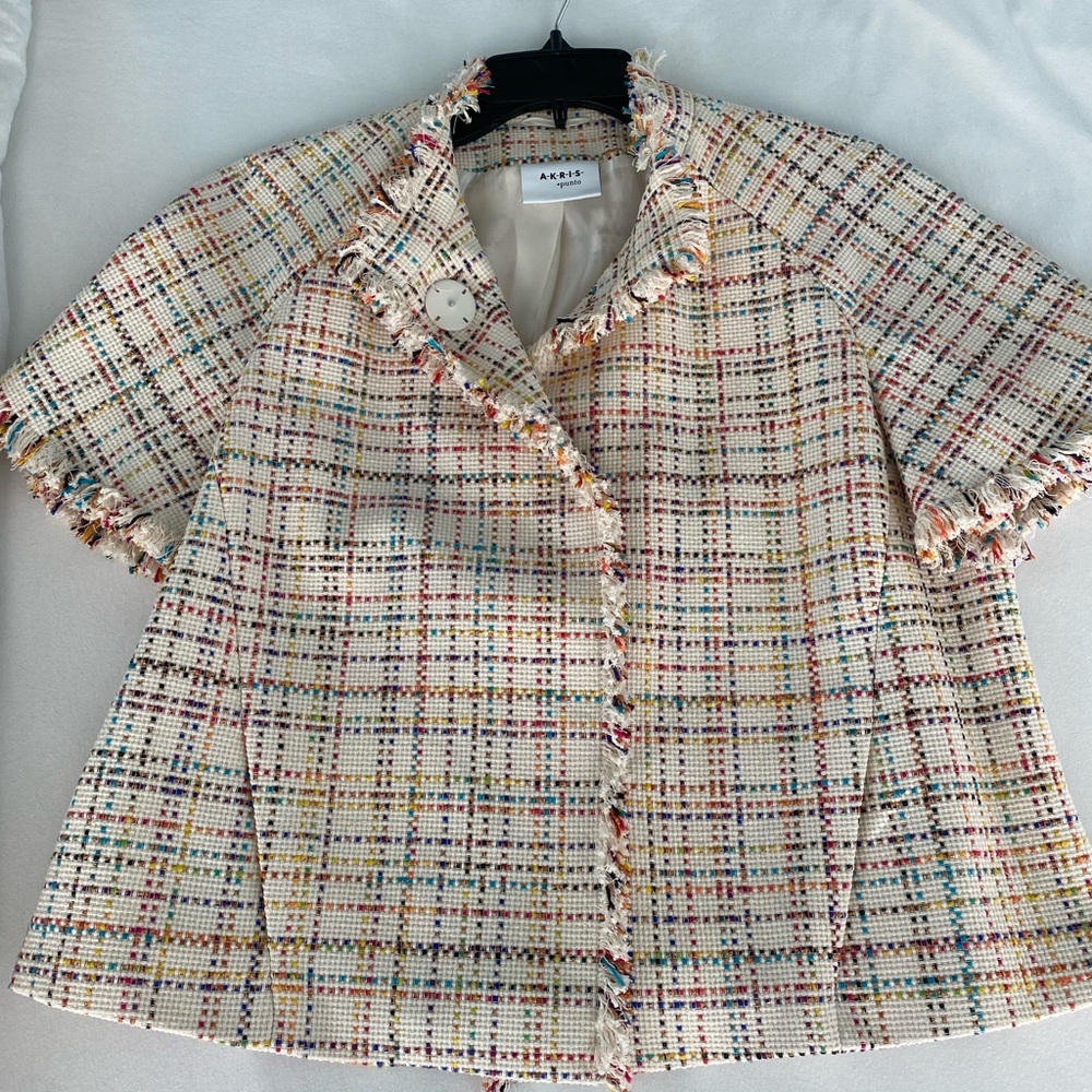 Akris punto Short Sleeve Tweed Jacket